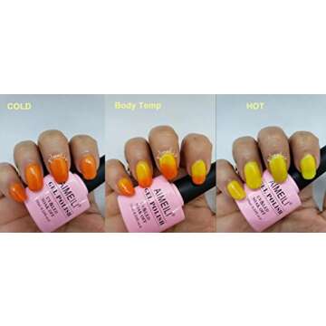 AIMEILI Soak Off U V LED Temperature Color Changing Chameleon Gel Nail Polish - Sunset (TC17) 10ml
