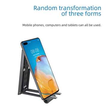 Laptop Stand, Laptop Holder Riser Computer Stand, Adjustable Foldable Portable Notebook Stand, Compatible with MacBook Air Pro, HP, Lenovo, Dell, More 10-15.6” Laptops and Tablets (Black)