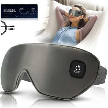 Cordless Heated Eye Mask with Flaxseed - Grey