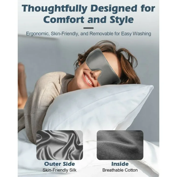 Cordless Heated Eye Mask with Flaxseed - Grey