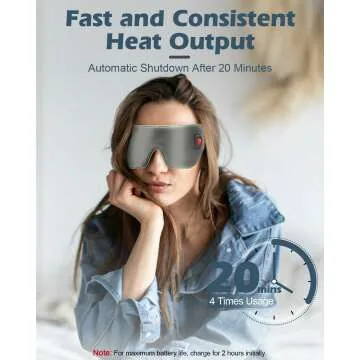 Cordless Heated Eye Mask with Flaxseed - Grey