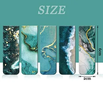 Zonon 10 Magnetic Bookmarks - Vibrant Ocean Patterns