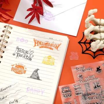 Whaline Halloween Clear Stamps for DIY Crafts and Cards