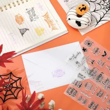 Whaline Halloween Clear Stamps for DIY Crafts and Cards