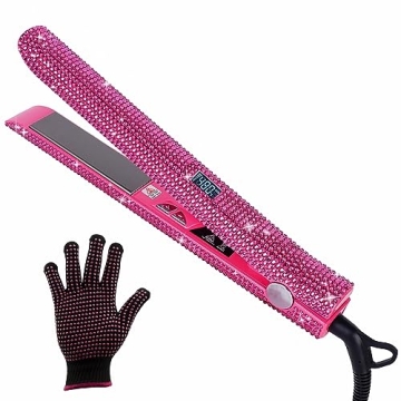 UMILAY 1.25 Inch Rhinestone Flat Iron for Fast Hair Styling