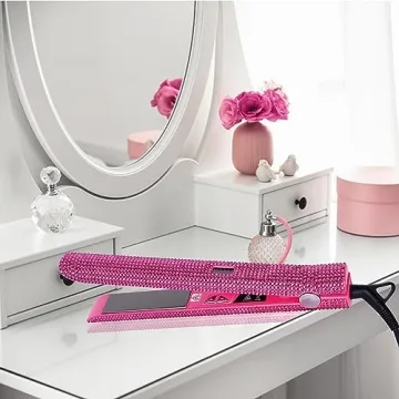 UMILAY 1.25 Inch Rhinestone Flat Iron for Fast Hair Styling