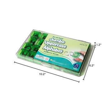 Educational Insights See & Stamp Jumbo Alphabet Transparent Stamps - Uppercase Alphabet Stamps, Set of 26 Uppercase Letters & 4 Punctuation Marks - Perfect for Homeschool or Classroom, Ages 4+