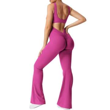 YEOREO Flare Jumpsuit for Women - Backless Gym Styles