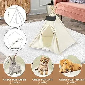 Cozy Pet Teepee for Dogs and Cats - Customizable Comfort