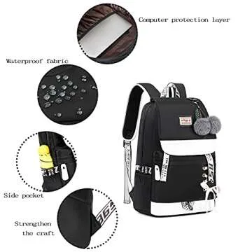 Asge Stylish School Backpack for Girls - Durable & Trendy