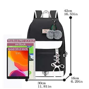 Asge Stylish School Backpack for Girls - Durable & Trendy