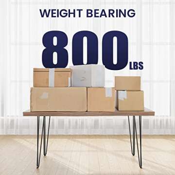 SMARTSTANDARD 28 Inch Hairpin Table Legs, 3 Steel Rods 1/2 Inch Pipe Diameter, 800lbs Load Capacity, Mid-Century Style for Coffee Table, Side Table, Night Stand (Black, 4PCS)