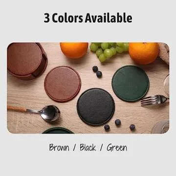 Lorteme Leather Coasters Set of 6 for Tabletop Elegance