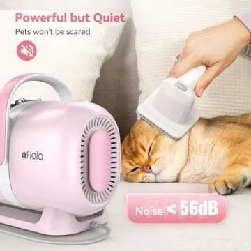 Afloia Dog Grooming Kit, Pet Grooming Vacuum & Dog Clippers Nail Trimmer Grinder & Dog Brush for Shedding with 6 Pet Grooming Tools, Low Noise Dog Hair Remover Pet Grooming Supplies (Pink)