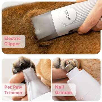 Afloia Dog Grooming Kit, Pet Grooming Vacuum & Dog Clippers Nail Trimmer Grinder & Dog Brush for Shedding with 6 Pet Grooming Tools, Low Noise Dog Hair Remover Pet Grooming Supplies (Pink)