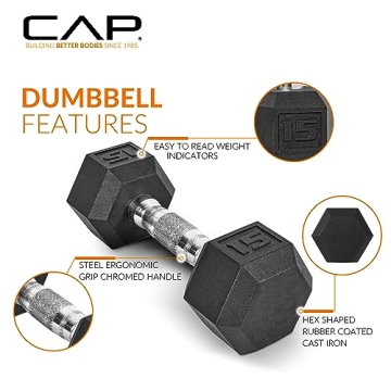 CAP Barbell 150 LB Hex Dumbbell Set with Rack New Edition