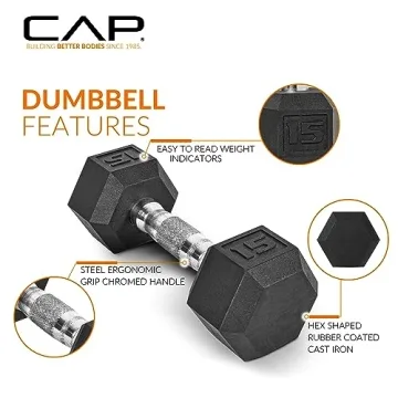 CAP Barbell 150 LB Hex Dumbbell Set with Rack New Edition