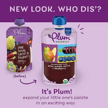 Plum Organics Stage 2 Organic Baby Food - Fruit and Veggie Variety Pack - 4 oz Pouch (Pack of 18) - Organic Fruit and Vegetable Baby Food Pouch