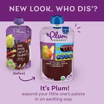 Plum Organics Stage 2 Organic Baby Food - Fruit and Veggie Variety Pack - 4 oz Pouch (Pack of 18) - Organic Fruit and Vegetable Baby Food Pouch
