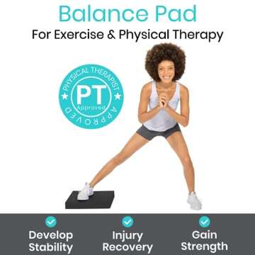 Vive Balance Pad - Foam Board Yoga Mat Block for Physical Therapy, Stability, Workout, Knee and Ankl...