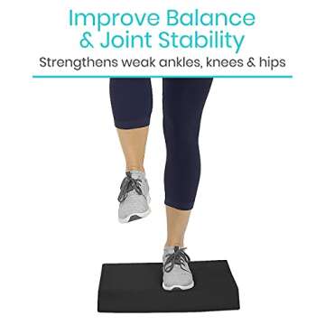 Vive Balance Pad - Foam Board Yoga Mat Block for Physical Therapy, Stability, Workout, Knee and Ankle Exercise - Equipment for Strength Training, Rehab - Large Floor Pad for Adults, Kids