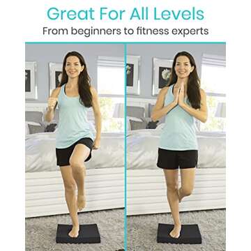Vive Balance Pad - Foam Board Yoga Mat Block for Physical Therapy, Stability, Workout, Knee and Ankle Exercise - Equipment for Strength Training, Rehab - Large Floor Pad for Adults, Kids