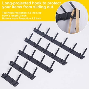 Stylish WEBI Coat Rack Wall Mounted with 6 Heavy Duty Hooks