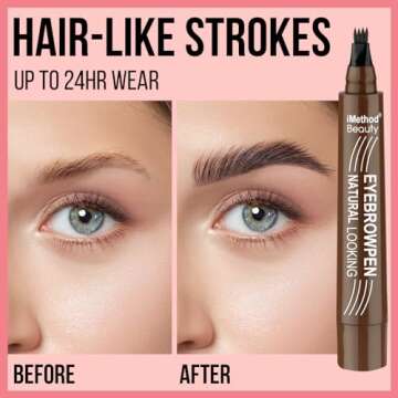 iMethod Microblading Eyebrow Pen - Eyebrow Pencil Magical Upgraded Eye Brow Pencils for Women with 4...