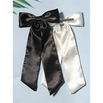 Furling Pompoms Big Satin Bows for Women - Pack of 2