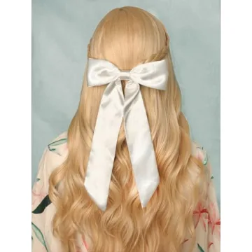 Furling Pompoms Big Satin Bows for Women - Pack of 2