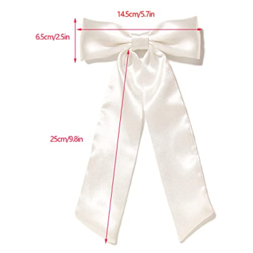 Furling Pompoms Big Satin Bows for Women - Pack of 2