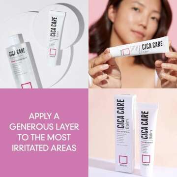 ROVECTIN Cica Care Face Balm - Immediate Redness Relief Face Moisturizer for Acne Prone, Sensitive Skin | Spots, Scar Reducing with Calamine and Madecassoside | Vegan, Korean Skincare(1.4 fl oz)