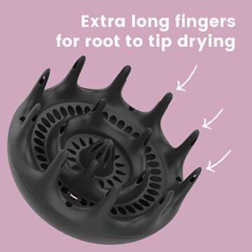 Xtava Pro Hair Dryer with Diffuser - Salon Grade Professional 1875 Watt Blow Dryer for Hair Styling - Frizz Control Volumizer Blowdryer with Concentrator Nozzle Attachment and Cool Shot Button - Black