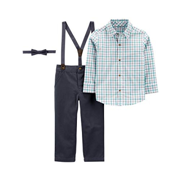 Simple Joys by Carter's Toddler Boys' 4-Piece Bow-tie and Pant Set in Charcoal/Green Grey