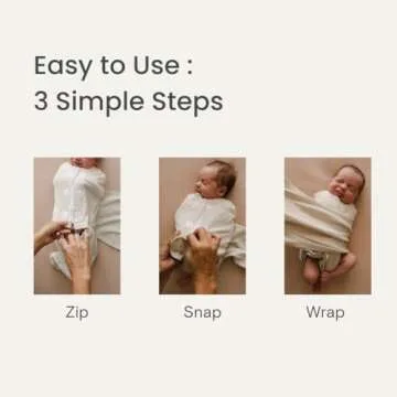 embé 2-Way Starter Baby Swaddle, 6-14 lbs, Newborn Swaddle Sack 0-3 Months, Zip & Velcro Swaddle 0-...
