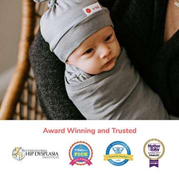 embé 2-Way Starter Baby Swaddle, 6-14 lbs, Newborn Swaddle Sack 0-3 Months, Zip & Velcro Swaddle 0-3 Months Baby Swaddles Wrap, Hip Healthy, Infant Swaddle - Slate
