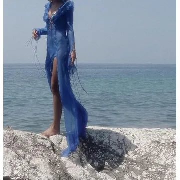 Stylish See Through Lace Maxi Dress for Summer Outfits