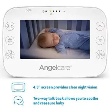 Angelcare 3-in-1 AC327 Baby Monitor, with Movements Tracking, 4.3’’ Video & Sound