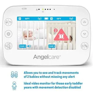 Angelcare 3-in-1 AC327 Baby Monitor, with Movements Tracking, 4.3’’ Video & Sound