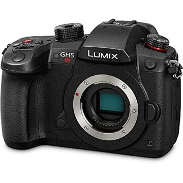 Panasonic Lumix DC-GH5S Mirrorless Digital Camera (DC-GH5S) - Bundle - with LED Video Light + Soft Bag + 12 Inch Flexible Tripod + Cleaning Set