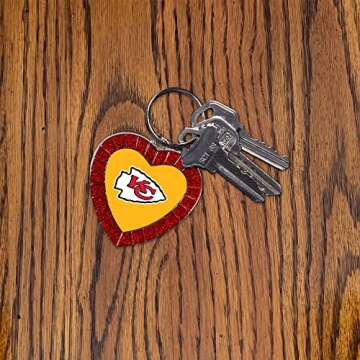 Rico Industries NFL Cincinnati Bengals NFL Rhinestone Heart Colored Keychain, Black, 3-inches in len...