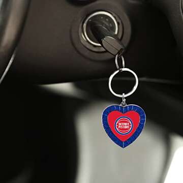 Rico Industries NFL Cincinnati Bengals NFL Rhinestone Heart Colored Keychain, Black, 3-inches in length