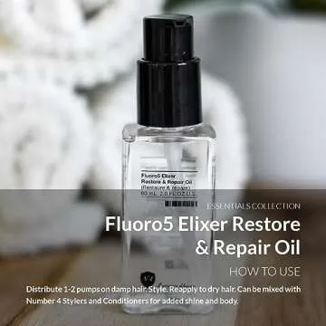 Number 4 Hair Oil, Anti Frizz Hair Serum, Fluoro5 Elixir Restore & Repair Oil, 2.0 oz
