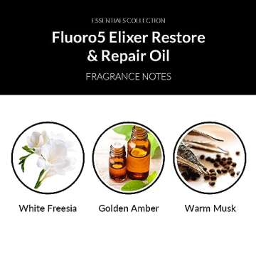 Number 4 Hair Oil, Anti Frizz Hair Serum, Fluoro5 Elixir Restore & Repair Oil, 2.0 oz