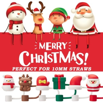 Fun Christmas Straw Covers for Stanley Tumblers - 6PCS