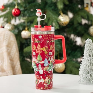Fun Christmas Straw Covers for Stanley Tumblers - 6PCS