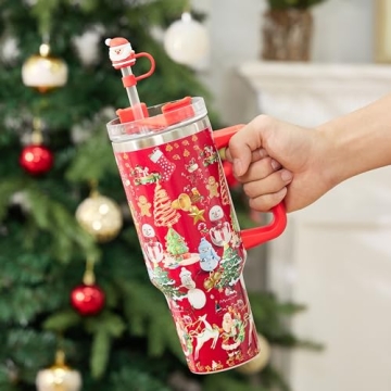Fun Christmas Straw Covers for Stanley Tumblers - 6PCS