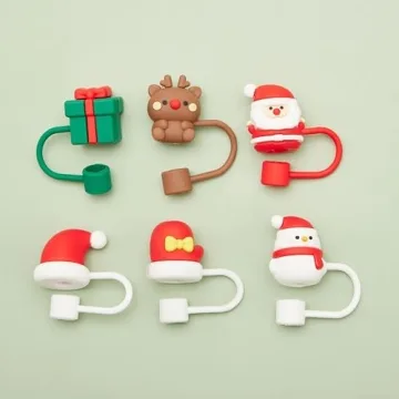 Fun Christmas Straw Covers for Stanley Tumblers - 6PCS