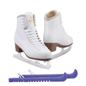 Jackson Ultima Excel JS1290 Women's Ice Skates Bundle with Skate Guards