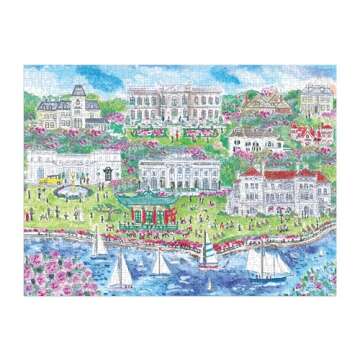 Galison Newport Mansions – 1000 Piece Michael Storrings Jigsaw Puzzle Featuring Beautiful Artwork ...